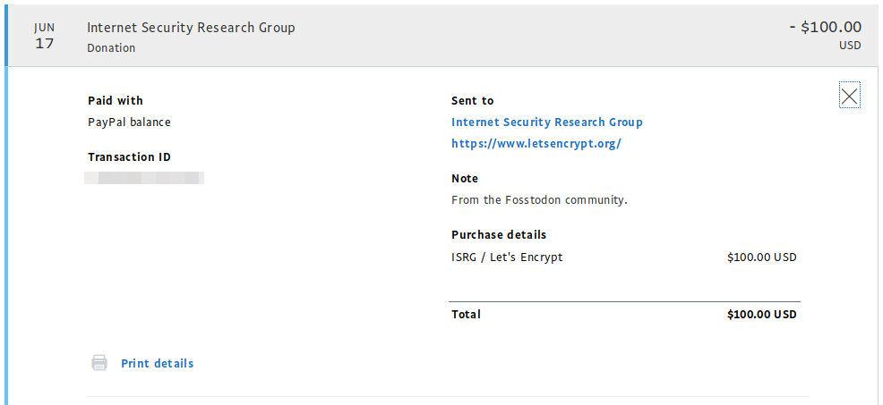 Let's Encrypt donation